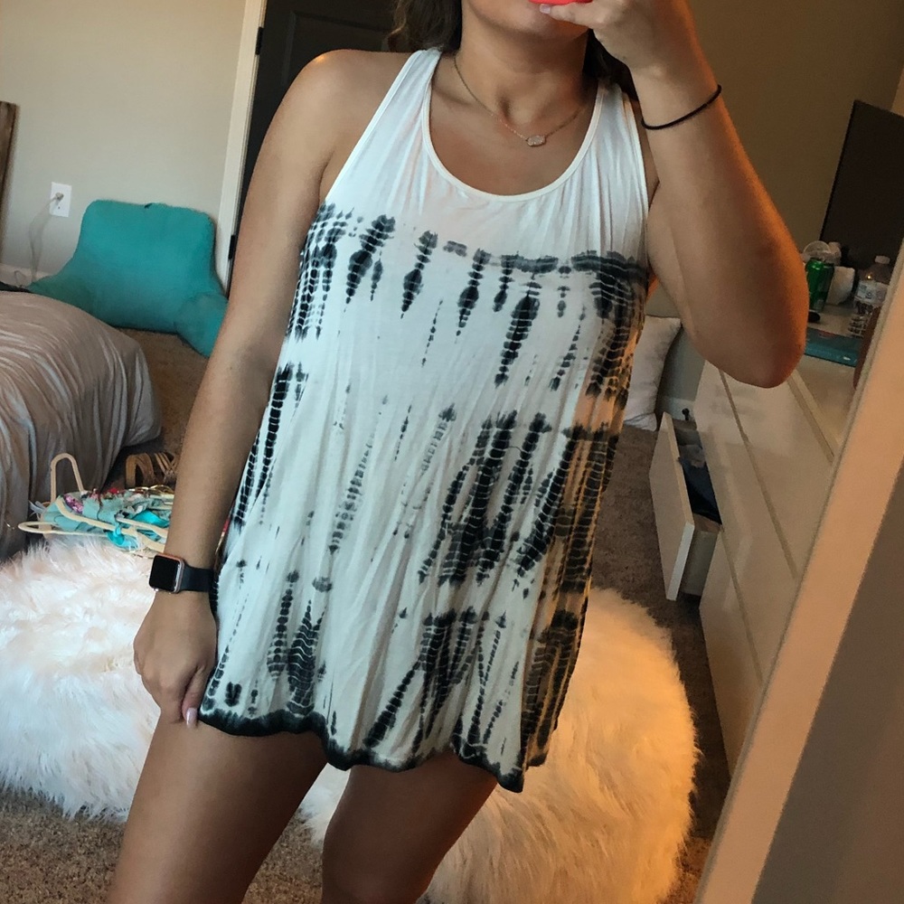 white tie dye tank top